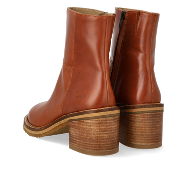 Block heel boot with zipper