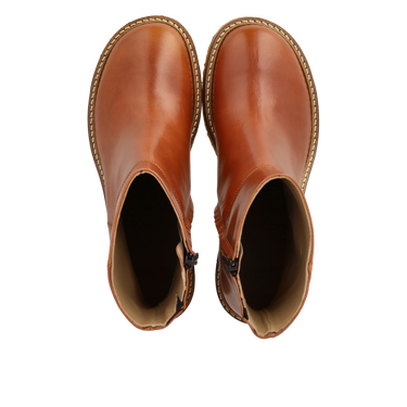 Block heel boot with zipper