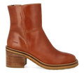 Block-heel ankle boot with zipper