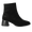 Ankle boot with sculptural black wooden heel