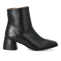 Boot with sculptural black wooden heel