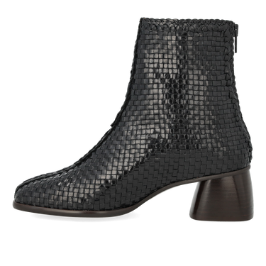 Hand-braided boot with a sculptural block heel