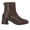 Hand-braided leather ankle boot with sculptural block heel