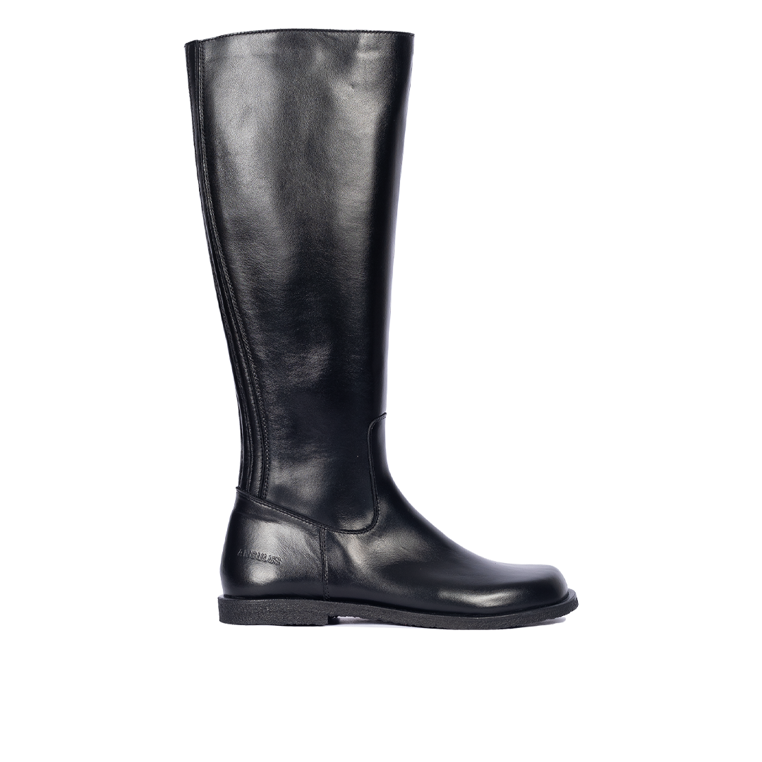 Long Shafted leather boot with wide fit