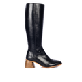 Long Shafted boot with sculptural block heel