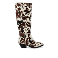 Long Shafted boot in patterned pony-hair