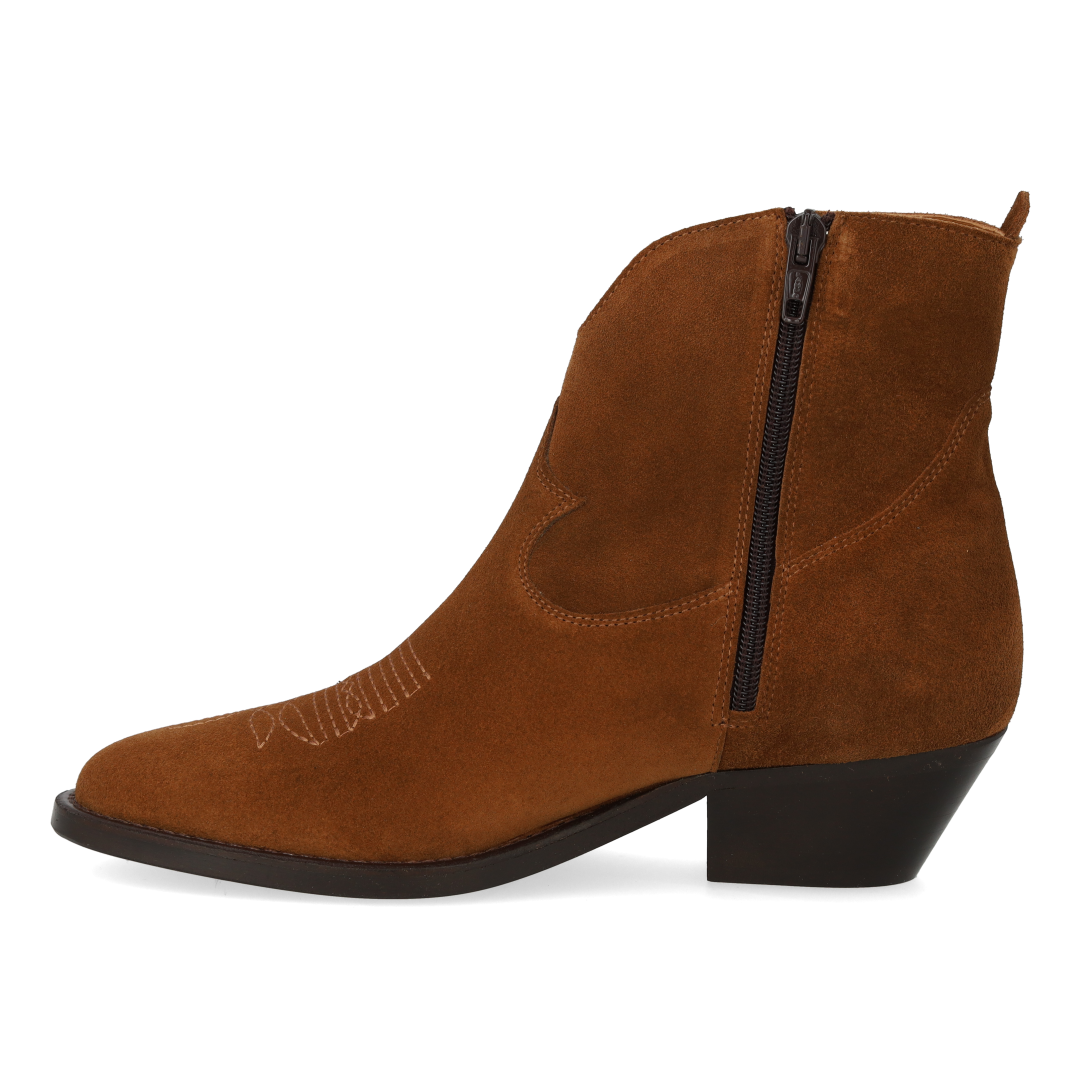 Cowboy boot with decorative stitching