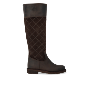 Long shafted boot with quilt detail