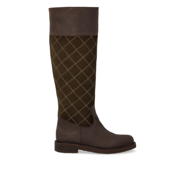 Long shafted boot with quilt detail