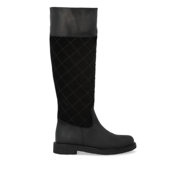 Long shafted boot with quilt detail