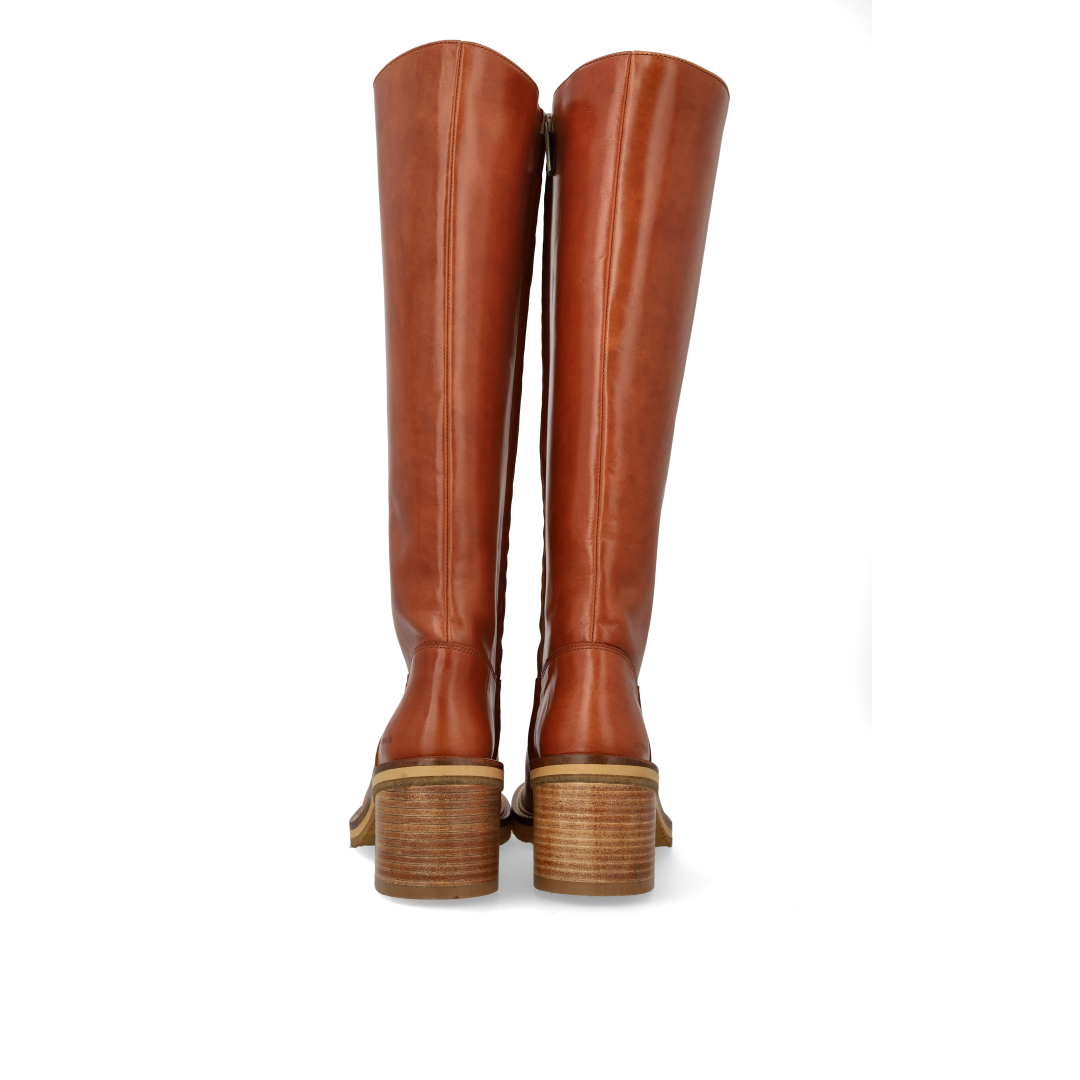 70s-inspired long shafted leather boot