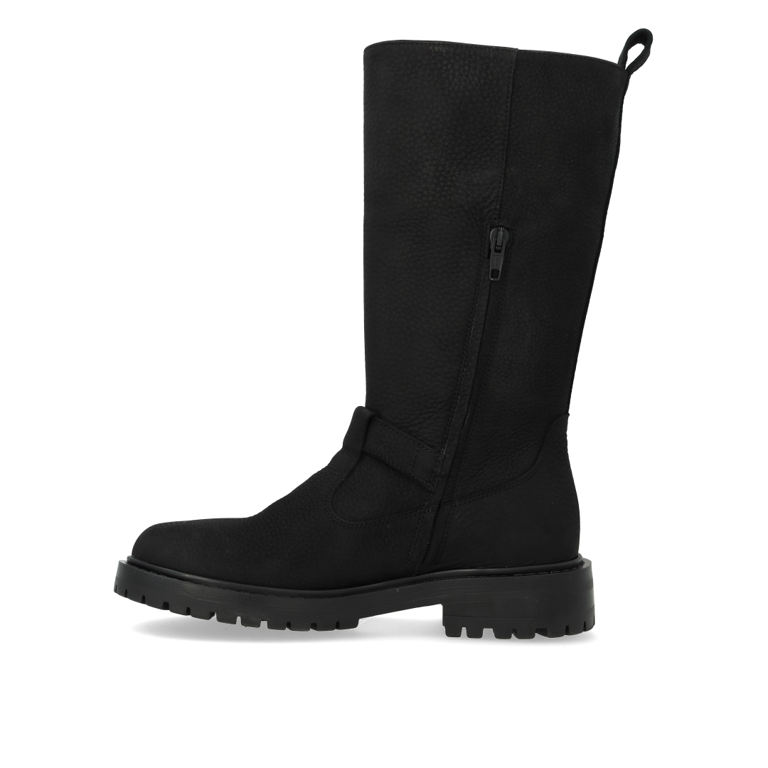 Mid-height boot with logo buckle