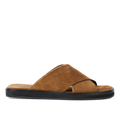 Slip-on criss-cross leather sandal