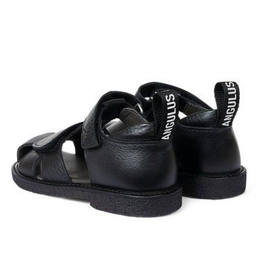 Sandal with logo tape and velcro closure