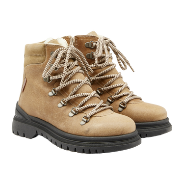 TEX-Lace-up boot with zipper and wool lining
