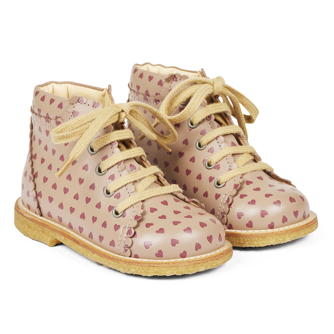 Angulus Classic lace-up shoe with heart print