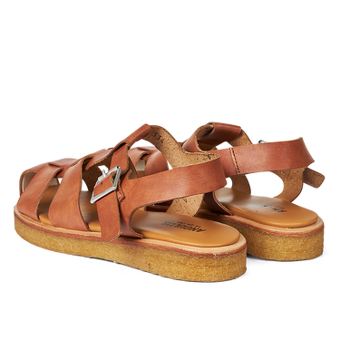 Sandal with buckle and closed toe