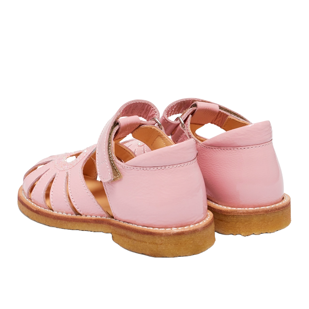 Angulus Sandal with heart detail and velcro closure