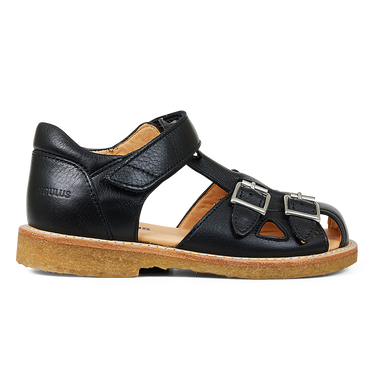 Sandal with adjustable velcro and buckles