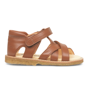 Cross sandal with open toe and velcro closure