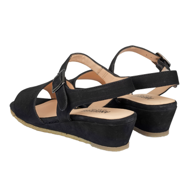 Wedge-heeled sandal with buckle