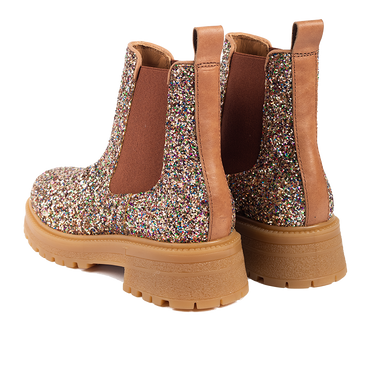 Glitter chelsea boot on track sole