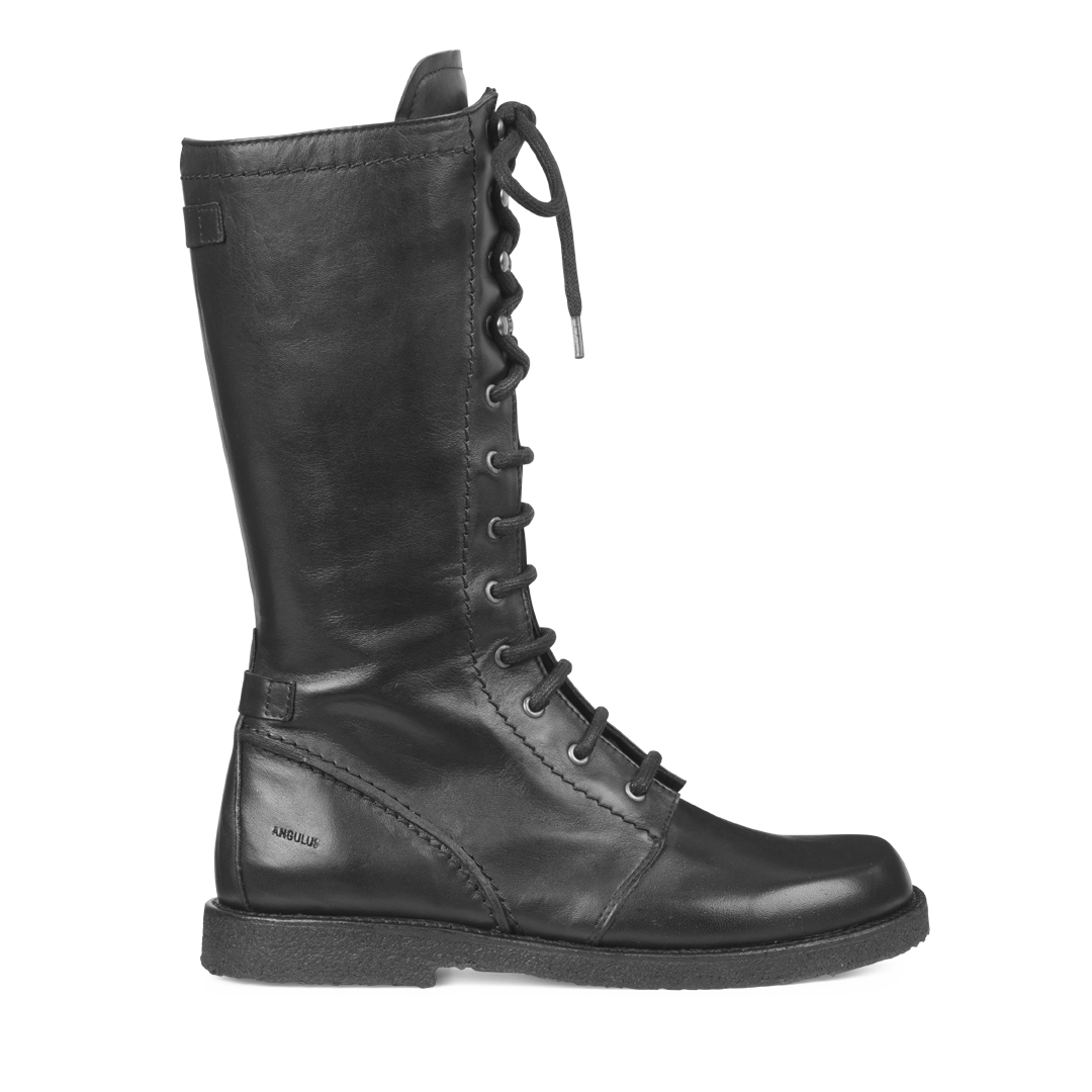ANGULUS 6720-207 Lace-up boots w. zipper wide fit - BLACK – ANGULUS COM